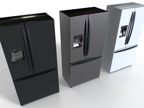 American fridge set 2 3D 模型