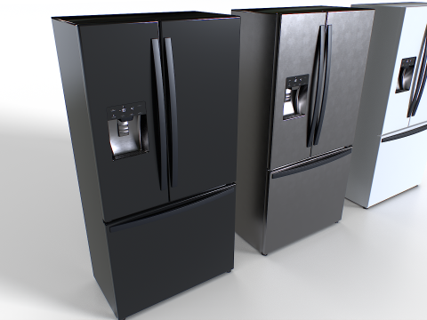 American fridge set 2 3D 模型