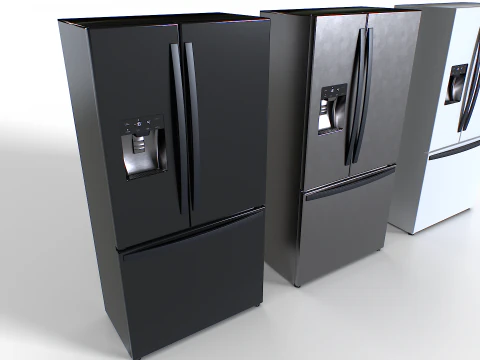 American fridge set 2 3D Model