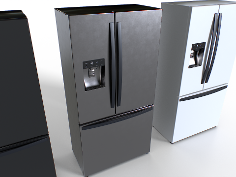 American fridge set 2 3D 模型
