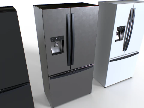 American fridge set 2 3D Model
