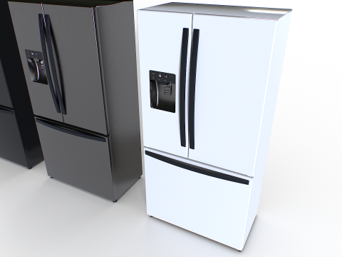 American fridge set 2 3D 模型