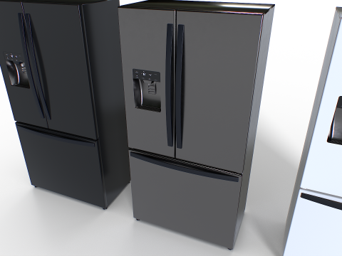 American fridge set 2 3D 模型
