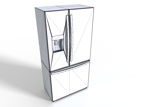 American fridge set 2 3D 模型