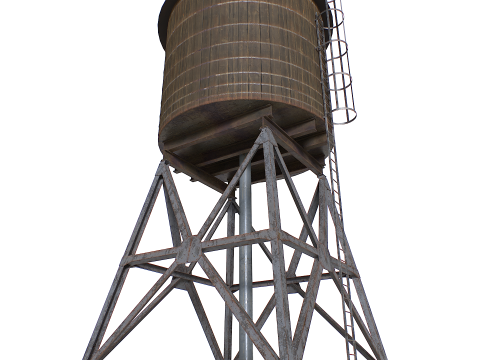 옥상 급수탑 3D 모델