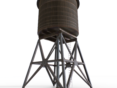 옥상 급수탑 3D 모델