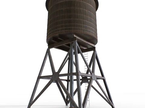 Rooftop water tower 3D Model