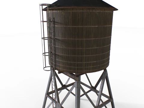 Rooftop water tower 3D Model