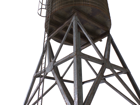 옥상 급수탑 3D 모델