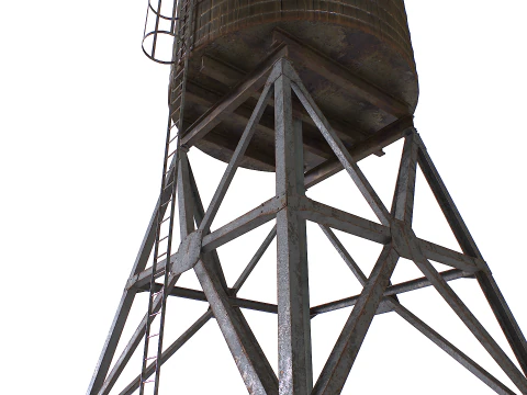 Rooftop water tower 3D Model