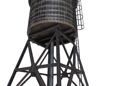 옥상 급수탑 3D 모델