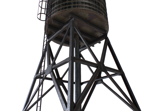 옥상 급수탑 3D 모델