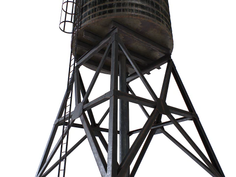 Rooftop water tower 3D Model
