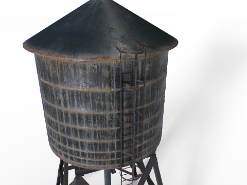 옥상 급수탑 3D 모델