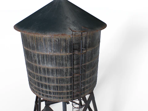 Rooftop water tower 3D Model