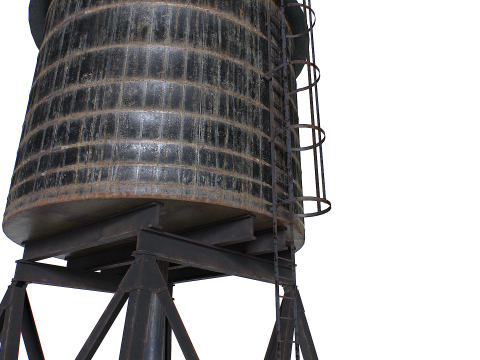 옥상 급수탑 3D 모델