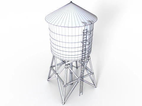 Rooftop water tower 3D Model