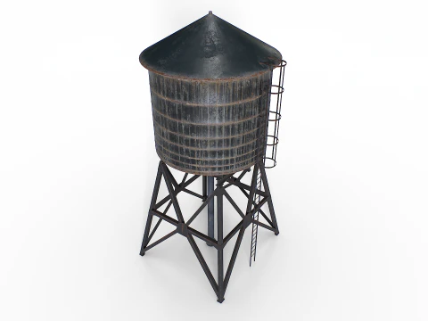 Rooftop water tower 3D Model