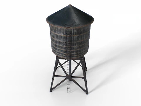 Rooftop water tower 3D Model