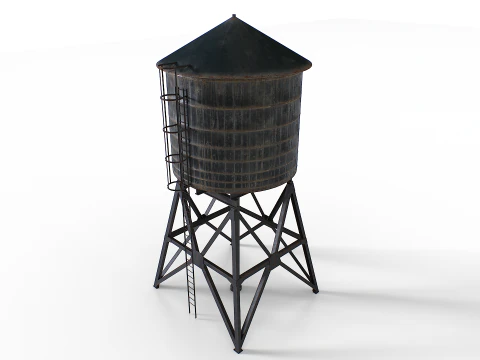 Rooftop water tower 3D Model