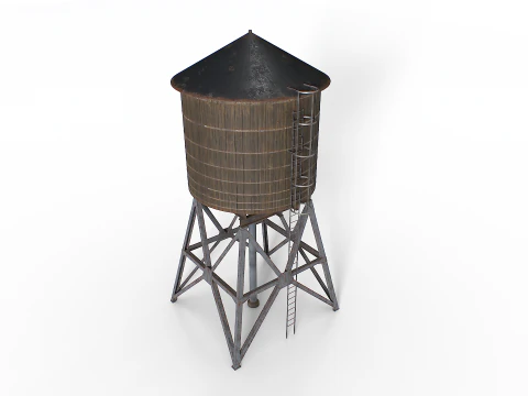 Rooftop water tower 3D Model
