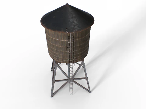 Rooftop water tower 3D Model