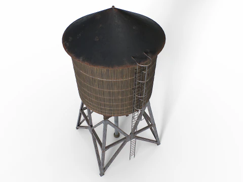 Rooftop water tower 3D Model