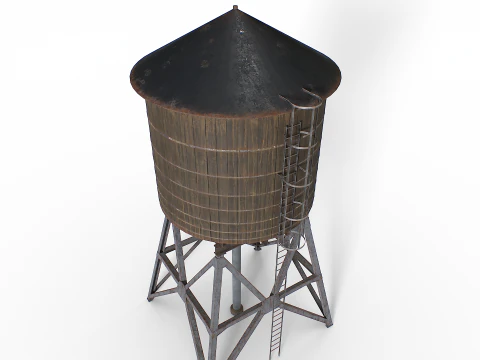 Rooftop water tower 3D Model