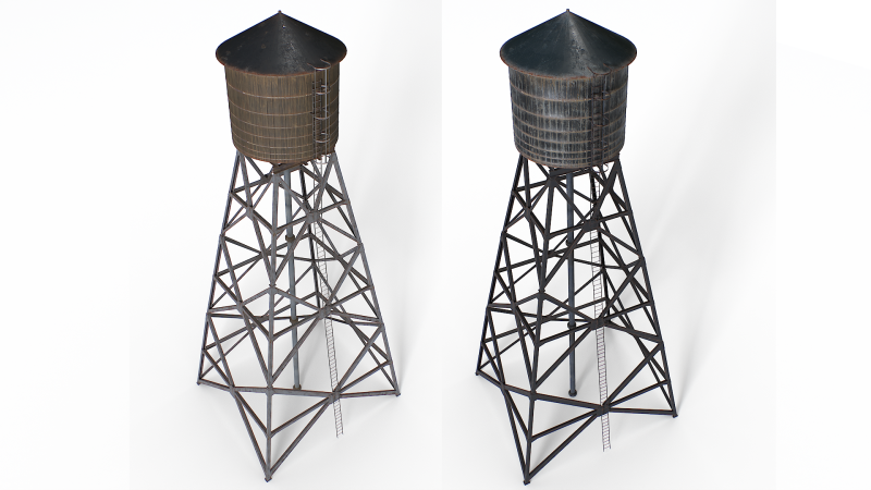 Ancien château d'eau Modèle 3D .c4d .max .obj .3ds .fbx .stl .blend