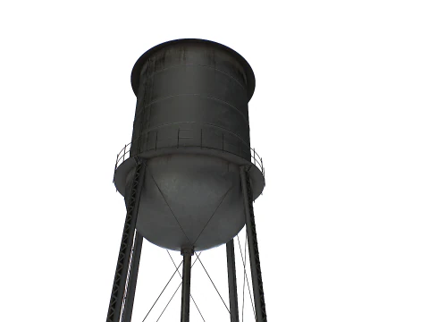 Rooftop metal water tower 3D Model