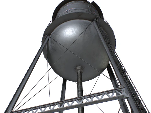 Rooftop metal water tower 3D Model