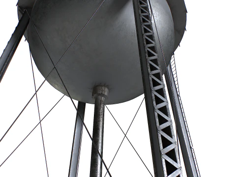 Rooftop metal water tower 3D Model