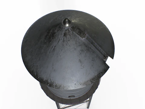 Rooftop metal water tower 3D Model