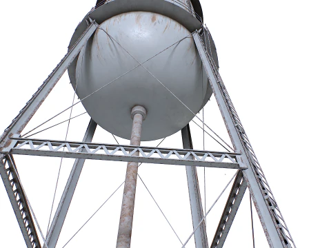 Rooftop metal water tower 3D Model
