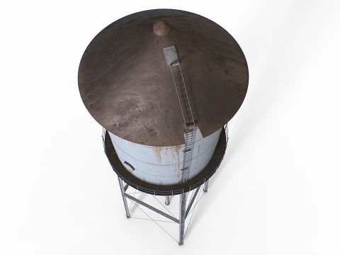 Rooftop metal water tower 3D Model