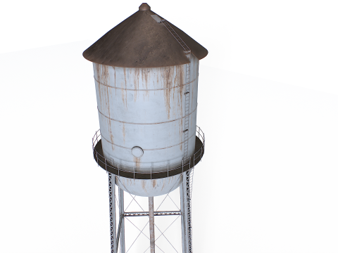금속 급수탑 3D 모델