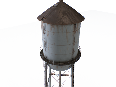 금속 급수탑 3D 모델