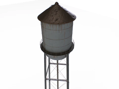 Metal water tower 3D Model
