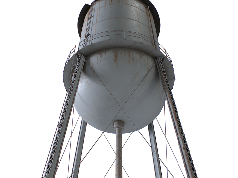 금속 급수탑 3D 모델