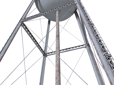 금속 급수탑 3D 모델