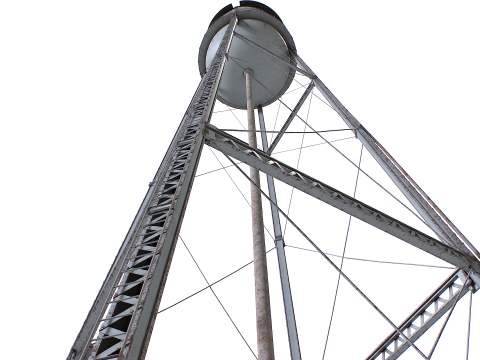 금속 급수탑 3D 모델