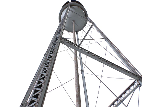 Metal water tower 3D Model