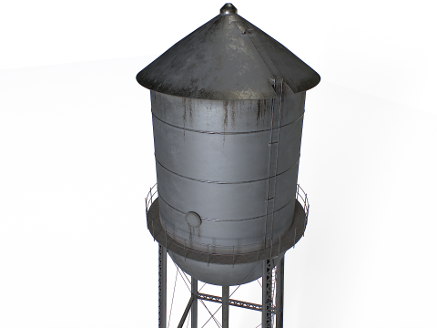 금속 급수탑 3D 모델