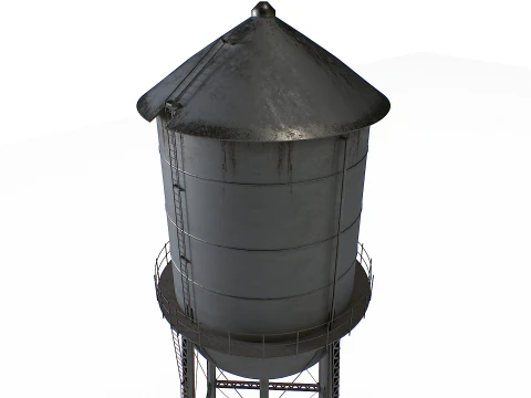 Metal water tower 3D Model