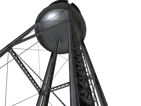 Metal water tower 3D Model