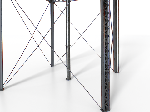 금속 급수탑 3D 모델