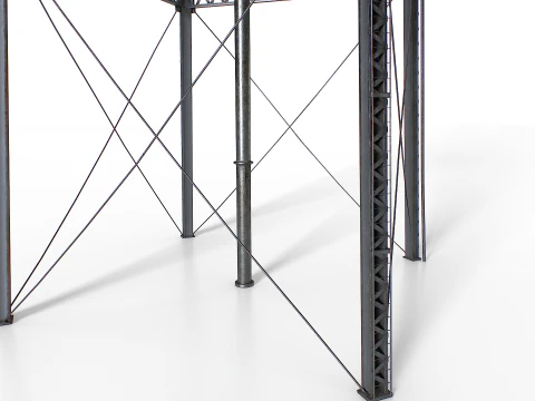 Metal water tower 3D Model