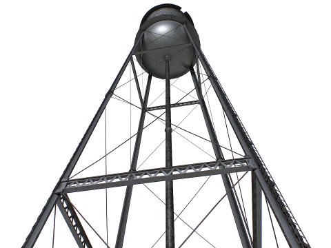 Metal water tower 3D Model