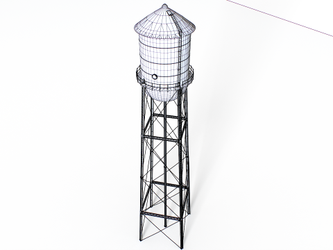 금속 급수탑 3D 모델