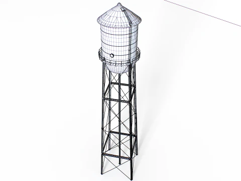 Metal water tower 3D Model